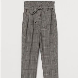 H&M Paperbag Plaid Pants